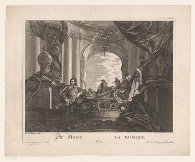 Allegori til musikken Die Music / La Musique (titel på objekt) Allegoriske repræsentationer (serietitel) af Jakob Wangner
