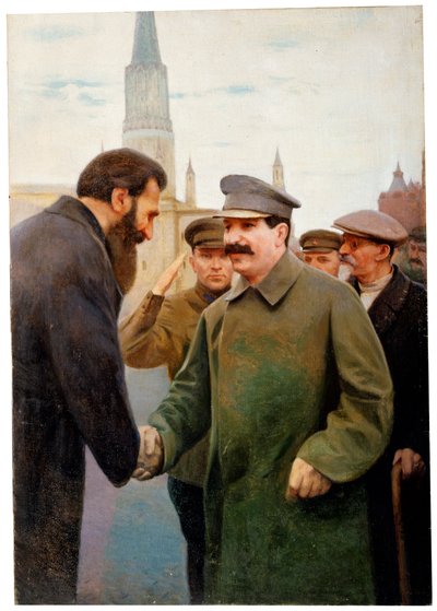 Josef Stalin og geofysikeren Otto Y Schmidt, 1930