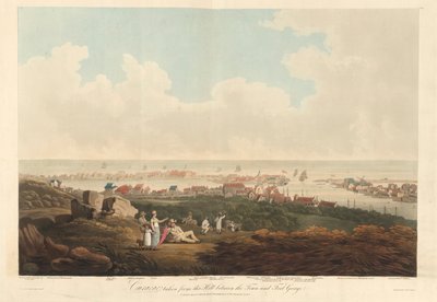 Curaçao, fra Two Views of Curaçao taget fra bakken mellem byen og Fort George, indgraveret af Thomas Hall af James (after) Belt