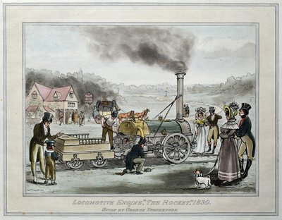 Lokomotivmotor, "The Rocket," Bygget af George Stephenson af James (after) Naysmith