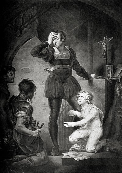 Kong John. Fjerde akt, første scene: Hubert med Arthur i fængslet af James (after) Northcote