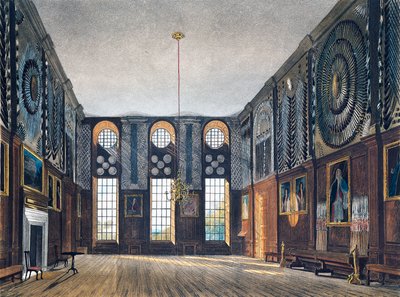 Vagtkammer, gravering af Richard Reeve (født i 1780), baseret på design af James Stephanoff (ca. 1788-1874), Fra The History of the Royal Residences af James (after) Stephanoff