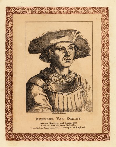 Bernard van Orley, flamsk renæssancekunstner.1817 (radering) af James (c.1780 after 1820) Girtin