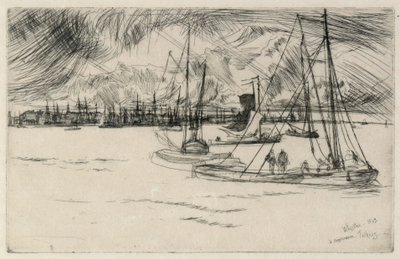 Amsterdam fra Tolhuis af James Abbott McNeill Whistler