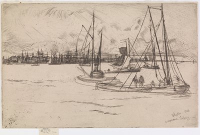Amsterdam, fra Tolhuis, 1863. af James Abbott McNeill Whistler