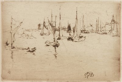Pramme, Dordrecht, 1884. af James Abbott McNeill Whistler