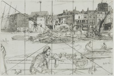 Black Lion Wharf, 1859. af James Abbott McNeill Whistler