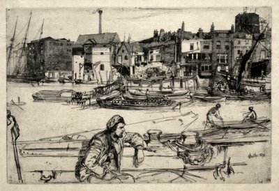 Black Lion Wharf, 1859. af James Abbott McNeill Whistler