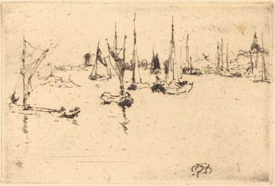Boats, Dordrecht, 1884. af James Abbott McNeill Whistler