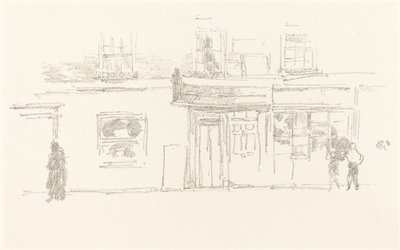 Chelsea Shops, 1888. af James Abbott McNeill Whistler