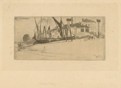 Chelsea Wharf, 1863. af James Abbott McNeill Whistler