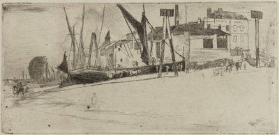 Chelsea Wharf, 1863. af James Abbott McNeill Whistler
