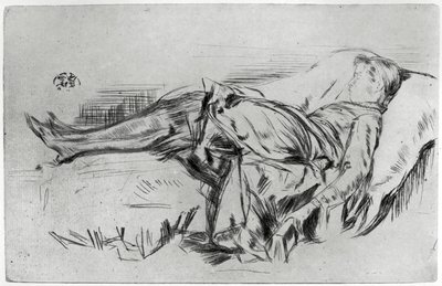 Child on a Couch, 1800-tallet 1904. af James Abbott McNeill Whistler
