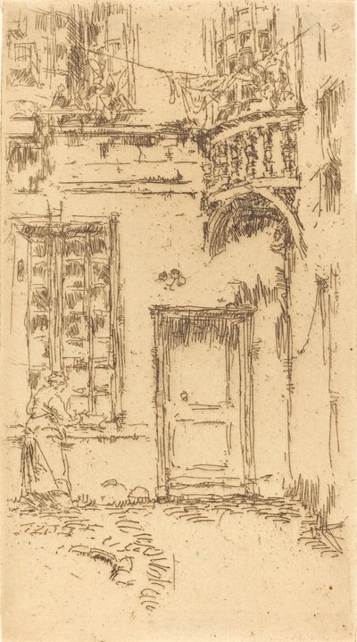 Gårdhave, Rue P.L. Kurer, 1888. af James Abbott McNeill Whistler