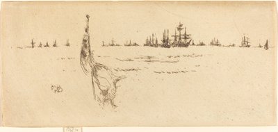 Dyppe flaget, 1887. af James Abbott McNeill Whistler