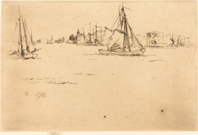 Dordrecht, 1884. af James Abbott McNeill Whistler