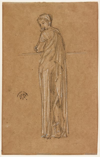 Draperet figur stående, 1870-1873. af James Abbott McNeill Whistler