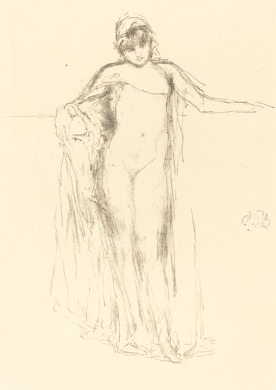 Draperet model, stående, 1893. af James Abbott McNeill Whistler