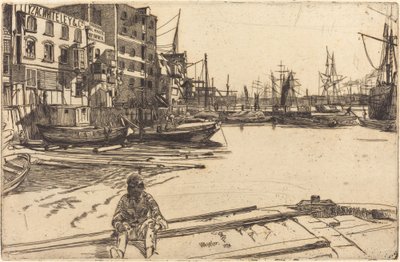 Eagle Wharf, 1859. af James Abbott McNeill Whistler