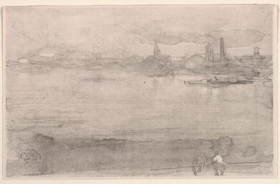 Tidlig morgen: Themsen ved Battersea, London, 1878. af James Abbott McNeill Whistler