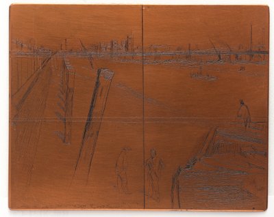 Ætseplade: Millbank, 1861. af James Abbott McNeill Whistler