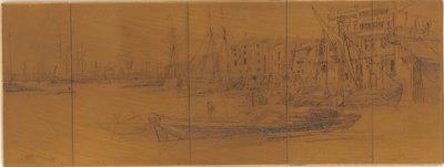 Ætseplade: Thames Warehouses, 1859. af James Abbott McNeill Whistler
