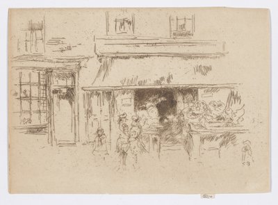 Exeter Street, ca. 1886-88 (radering; blæk på papir) af James Abbott McNeill Whistler