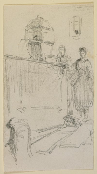 Figurer ved en fontæne, 1858. af James Abbott McNeill Whistler