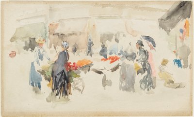 Blomstermarked-Dieppe af James Abbott McNeill Whistler