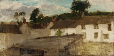 Grøn og sølv: Devonshire Cottages, 1883 eller 1884. af James Abbott McNeill Whistler