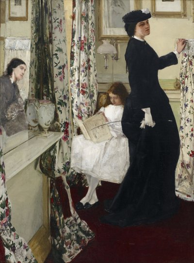 "Harmony in Green and Rose: The Music Room" Maleri af James Abbott McNeill Whistler (1834-1903) 1860 Freer Gallery of Art, Washington USA af James Abbott McNeill Whistler