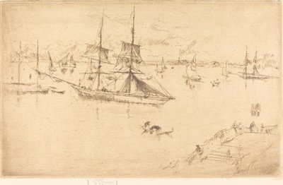 Lagune: middag, 18791880. af James Abbott McNeill Whistler