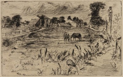 Landskab med heste, 1859. af James Abbott McNeill Whistler