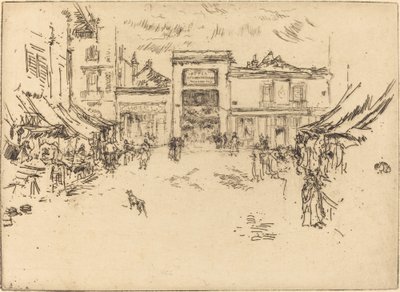 Lille markedsplads, rundvisninger, 1888. af James Abbott McNeill Whistler