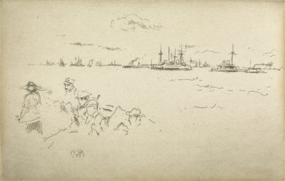 Monitorer, fra et sæt på tolv raderinger med titlen The Naval Review, 1887 af James Abbott McNeill Whistler