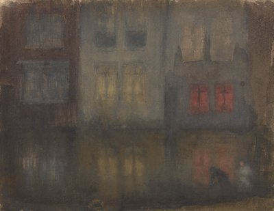 Nocturne: Black and RedBack Canal, Holland, 1882. af James Abbott McNeill Whistler