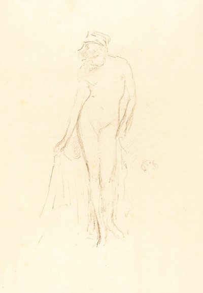 Nøgenmodel, stående, ca. 1891. af James Abbott McNeill Whistler