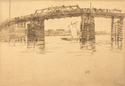 Old Battersea Bridge, 1879. af James Abbott McNeill Whistler