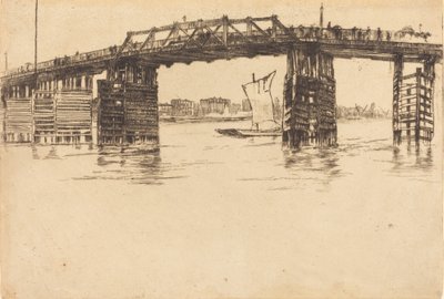 Old Battersea Bridge, 1879. af James Abbott McNeill Whistler