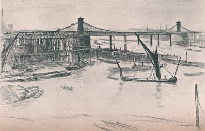 Old Hungerford Bridge, 1861, 1903 af James Abbott McNeill Whistler