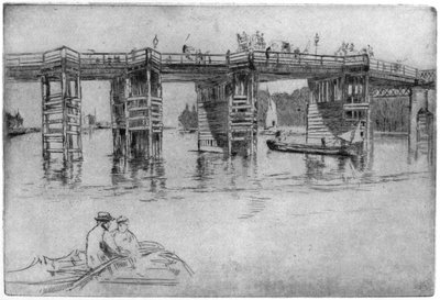 Old Putney Bridge, 1879 1904. af James Abbott McNeill Whistler