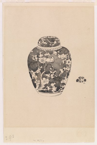 Oviform ingefærkrukke med klokkeformet låg, 1878. af James Abbott McNeill Whistler
