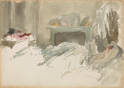 Hviler i sengen, 1883-1884. af James Abbott McNeill Whistler