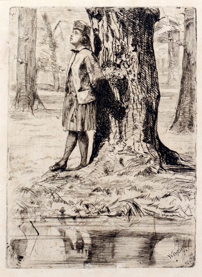 Seymour står under et træ af James Abbott McNeill Whistler