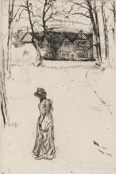 Speke Hall: The Avenue, 1870. af James Abbott McNeill Whistler