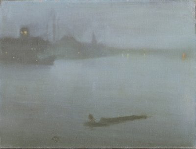 Thames - Nocturne in Blue and Silver, c.1872/8 (olie på lærred) af James Abbott McNeill Whistler
