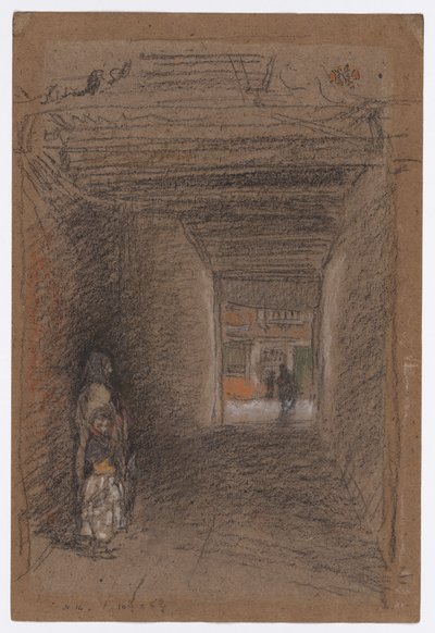 The Beggars--Winter, slutningen af 1879 eller begyndelsen af 1880 (kridt og pastel på brunt papir) af James Abbott McNeill Whistler