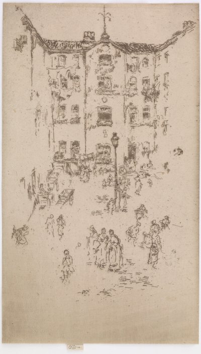 Gården, Bruxelles, 1887. af James Abbott McNeill Whistler
