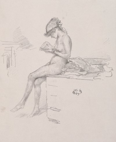 Den lille nøgenmodellæsning, 1890. af James Abbott McNeill Whistler