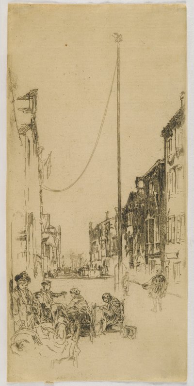 The Mast, 1880 (radering på papir) af James Abbott McNeill Whistler